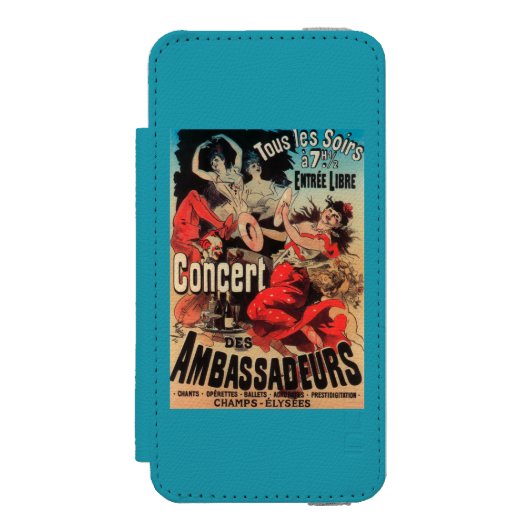 concert Poster op Avenue de Champs-Elysées Incipio iPhone Portemonnee Hoesje (Voorkant Agenda)