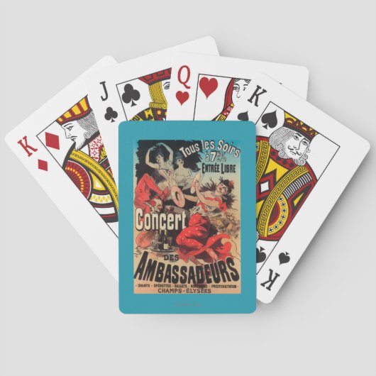 concert Poster op Avenue de Champs-Elysées Pokerkaarten (Achterkant)