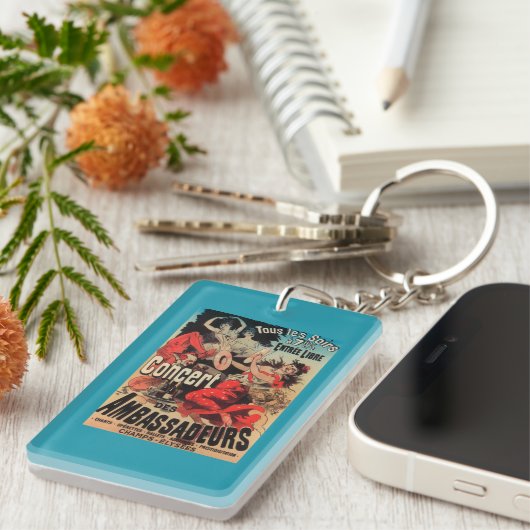 concert Poster op Avenue de Champs-Elysées Sleutelhanger (Voorkant Rechts)