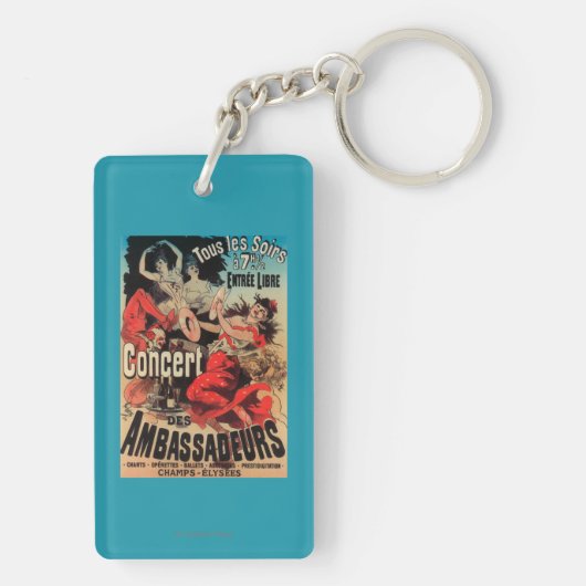 concert Poster op Avenue de Champs-Elysées Sleutelhanger (achterkant)