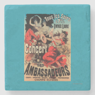 concert Poster op Avenue de Champs-Elysées Stenen Onderzetter