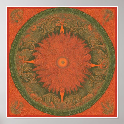 Concert poster, Psychedelic Rock, Paisley, Rood Poster (Voorkant)