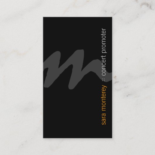 concert promoter Entertainment BoldScript Monogram Visitekaartje (Voorkant)