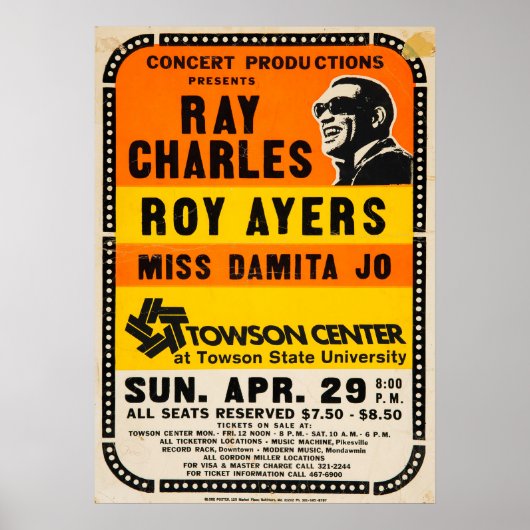concert Ray Charles / Roy Ayers Poster (Voorkant)