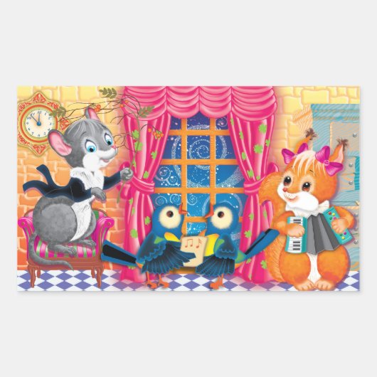 concert rechthoekige sticker (Voorkant)