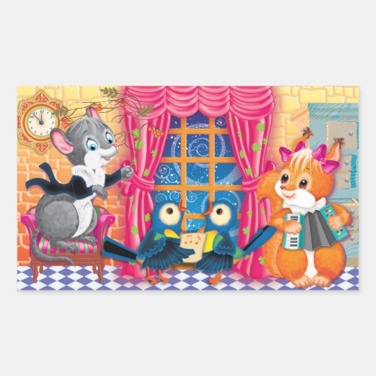 concert rechthoekige sticker (Voorkant)