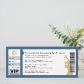 Concert Ticket Bar Mitzvah Invitation Navy Blue Kaart (Staand voorkant)