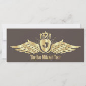 Concert Ticket Bar Mitzvah Save the Date in Bruin Kaart (Achterkant)