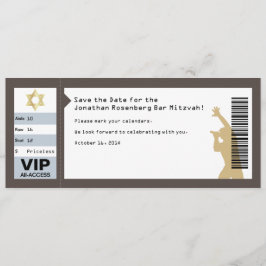 Concert Ticket Bar Mitzvah Save the Date in Bruin Kaart