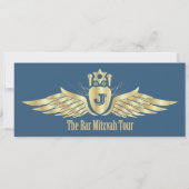 Concert Ticket Bar Mitzvah Save the Date in Navy (Achterkant)