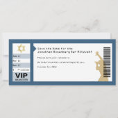 Concert Ticket Bar Mitzvah Save the Date in Navy (Voorkant)