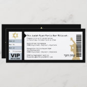 Concert Ticket Bar Mitzvah Uitnodiging in Black JR (Voorkant / Achterkant)