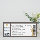 Concert Ticket Bar Mitzvah Uitnodiging in bruin (Staand voorkant)
