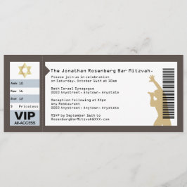 Concert Ticket Bar Mitzvah Uitnodiging in bruin