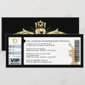 Concert Ticket Bar Mitzvah Uitnodiging in het zwar (Voorkant / Achterkant)