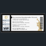 Concert Ticket Bar Mitzvah Uitnodiging in het zwar<br><div class="desc">Wie is er klaar om het bema te verslaan? Dat is hij. De rondleiding komt naar de stad. Dus maak van hem een ster en zijn Bar Mitzvah een gebeurtenis om het te herinneren. Deze uitnodiging is een soort concertkaartje. Het gangpad, de rij en de zitplaats komen overeen met de...</div>