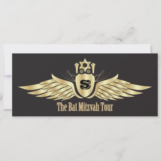 Concert Ticket Bat Mitzvah Save the Date in Black (Achterkant)