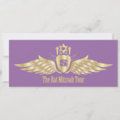 Concert Ticket Bat Mitzvah Save the Date in Paars (Achterkant)