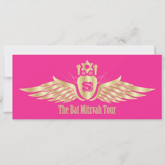 Concert Ticket Bat Mitzvah Save the Date in Roze Kaart (Achterkant)