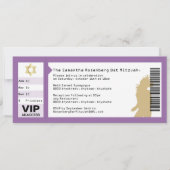 Concert Ticket Bat Mitzvah Uitnodiging in Paars (Voorkant)