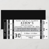 Concert Ticket Invitation Black Kaart (Voorkant / Achterkant)