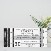 Concert Ticket Uitnodiging Zwart (Staand voorkant)