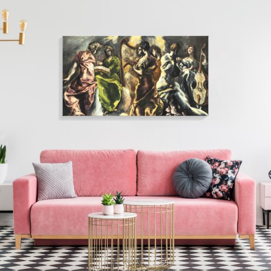 Concert van de engelen | El Greco | Canvas Afdruk (Insitu (Woonkamer))