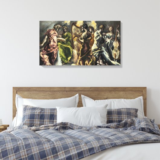 Concert van de engelen | El Greco | Canvas Afdruk (Insitu (Slaapkamer))