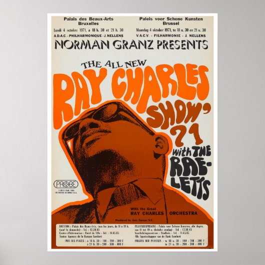  concert van Ray Charles Poster (Voorkant)