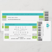 Concert voor tickets in Aqua en Limoen Kaart (Voorkant / Achterkant)