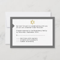 Concertbalie Mitzvah RSVP Antwoord in grijs