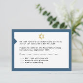 Concertbalie Mitzvah RSVP Reply Navy Blue (Staand voorkant)
