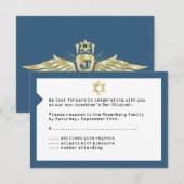 Concertbalie Mitzvah RSVP Reply Navy Blue (Voorkant / Achterkant)