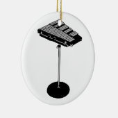 Concertcellen op standaardBW grafisch Afbeelding Keramisch Ornament (Rechts)