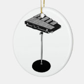 Concertcellen op standaardBW grafisch Afbeelding Keramisch Ornament (Links)