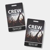 ConcertEvent Access Pass Personalized Crew Badge (Voor- en achterkant)