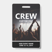 ConcertEvent Access Pass Personalized Crew Badge (Achterkant)