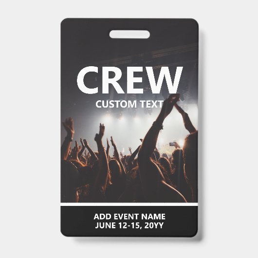 ConcertEvent Access Pass Personalized Crew Badge (Achterkant)