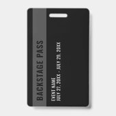 Concertfoto All Access Pass ID-badge Badge (Achterkant)