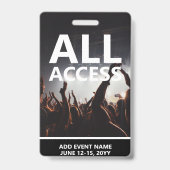 Concertgebeurtenis Alle toegangspas persoonlijke b Badge (Back)
