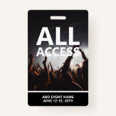 Concertgebeurtenis Alle toegangspas persoonlijke b Badge (Achterkant)
