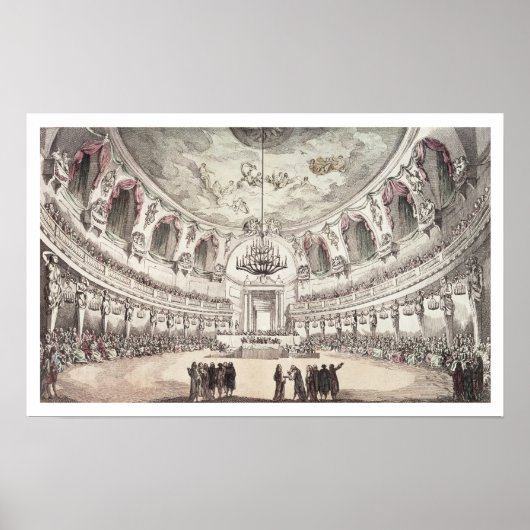 Concerthal in Venetië, 18e eeuw (gekleurd eng) Poster (Voorkant)