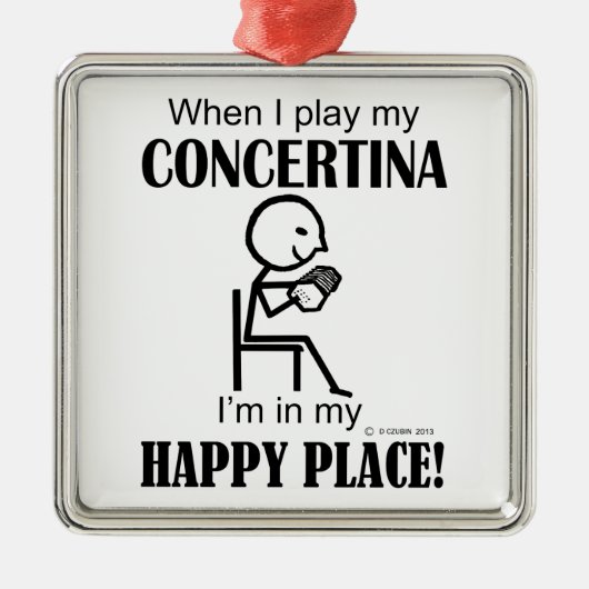 Concertina Happy Place Metalen Ornament (Voorkant)