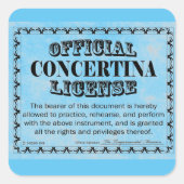 Concertina License Square Sticker (Voorkant)