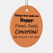 Concertina maakt me gelukkig keramisch ornament (Rechts)