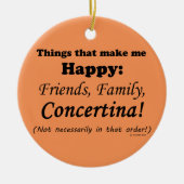 Concertina maakt me gelukkig keramisch ornament (Voorkant)