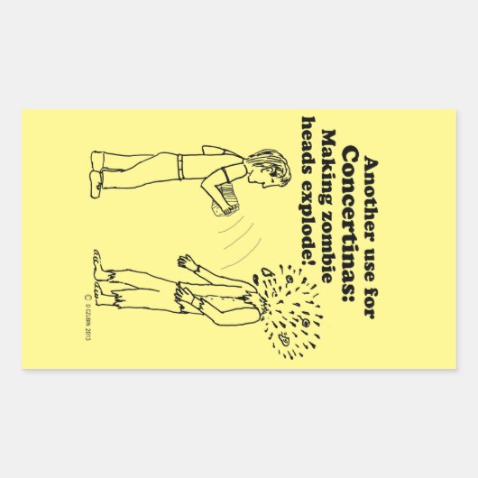 Concertina maakt Zombies exploderen de rechthoekig Rechthoekige Sticker (Voorkant)