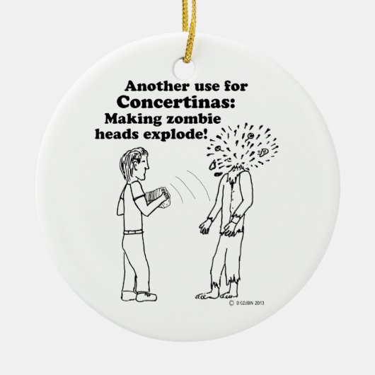 Concertina Makes Zombies Explode Keramisch Ornament (Voorkant)