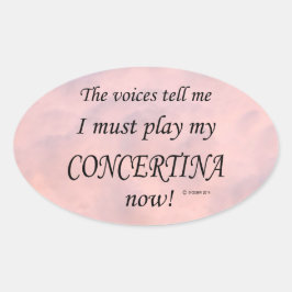 Concertina Voices zegt dat hij ovaal moet spelen Ovale Sticker