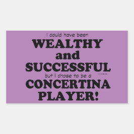Concertina Wealthy & Successful Rectangular Sticke Rechthoekige Sticker